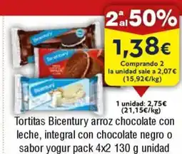 FROIZ Tortitas Bicentury arroz chocolate con leche, integral con chocolate negro o sabor yogur oferta