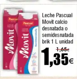 FROIZ Leche Pascual Movit calcio desnatada o semidesnatada brik oferta