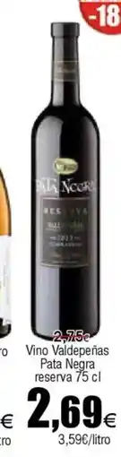 FROIZ Vino Valdepeñas Pata Negra reserva oferta