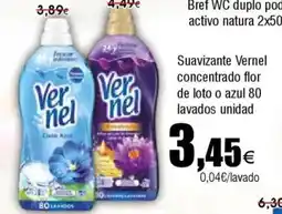 FROIZ VERNEL Suavizante concentrado flor de loto o azul 80 lavados unidad oferta