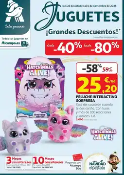 Alcampo Peluche interactivo sorpresa oferta