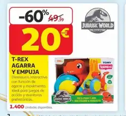 Alcampo JURASSIC WORLD T-rex agarra y empuja oferta