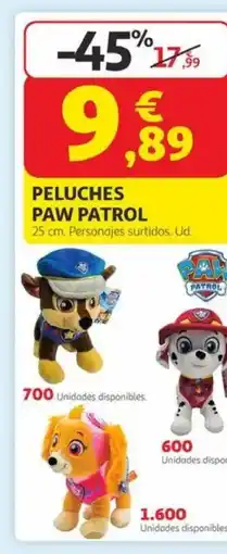 Alcampo PAW PATROL Peluches oferta