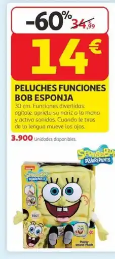 Alcampo Peluches funciones bob esponja oferta
