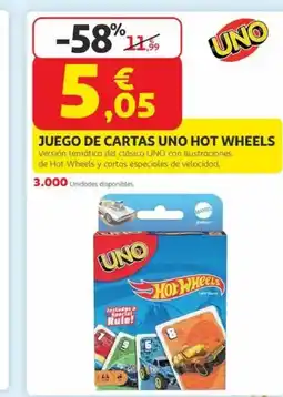 Alcampo UNO Juego de cartas uno hot wheels oferta