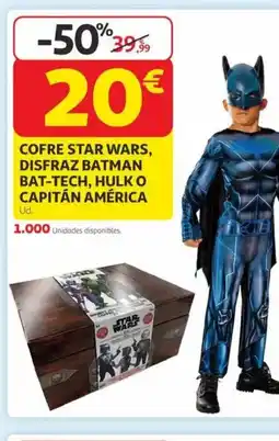 Alcampo Cofre star wars, disfraz batman bat-tech, hulk o capitán américa oferta