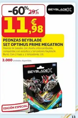 Alcampo BEYBLADE Peonzas set optimus prime megatron oferta