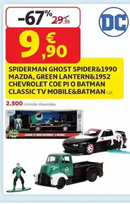 Alcampo Spiderman ghost spider&1990 mazda, green lantern&1952 chevrolet coe pi o batman classic tv mobile&batman oferta