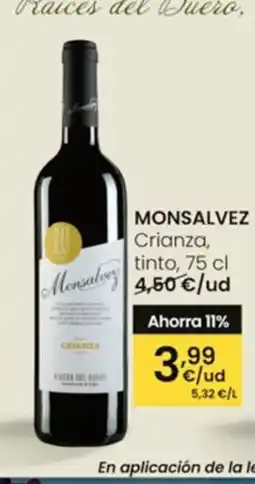 Eroski MONSALVEZ Crianza, tinto oferta