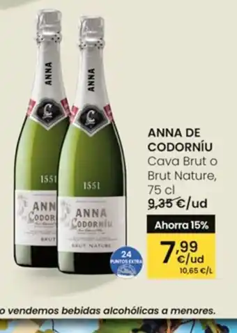 Eroski ANNA DE CODORNÍU Cava Brut o Brut Nature oferta