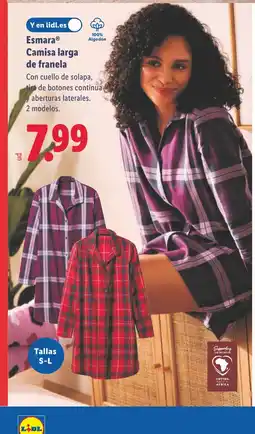 Lidl ESMARA Camisa larga de franela oferta