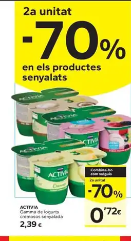 Caprabo ACTIVA Gamma de iogurts cremosos senyalada oferta