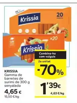 Caprabo KRISSIA Gamma de barretes de surimi oferta