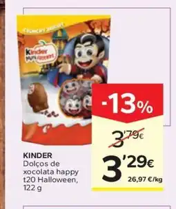 Caprabo KINDER Dolços de xocolata happy t20 Halloween oferta