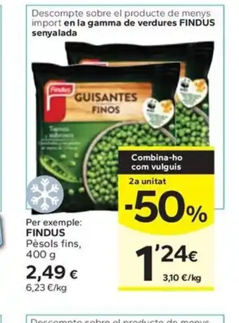 Caprabo FINDUS Pèsols fins oferta