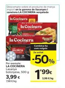 Caprabo LA COCINERA Lasanya bolonyesa oferta