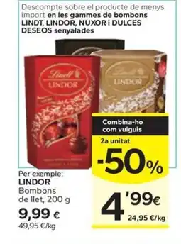 Caprabo LINDOR Bombons de llet oferta