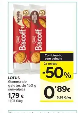 Caprabo LOTUS Gamma de galetes de senyalada oferta