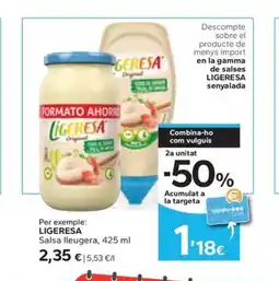 Caprabo LIGERESA Salsa lleugera oferta