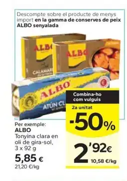 Caprabo ALBO Tonyina clara en oli de gira-sol oferta