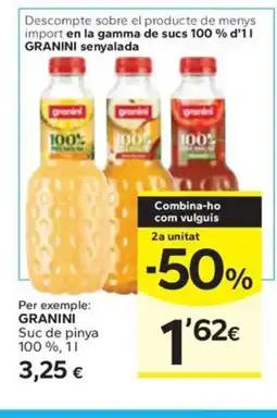 Caprabo GRANINI Suc de pinya 100 % oferta