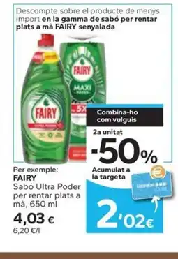 Caprabo FAIRY Sabó Ultra Poder per rentar plats a mà oferta