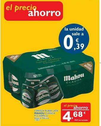 Supermercados La Despensa Cerveza Rubia Lata Mahou Clasica oferta