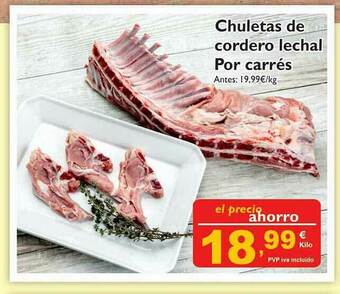 Cash Ecofamilia Chuletas De Cordero Lechal Por Carrés oferta