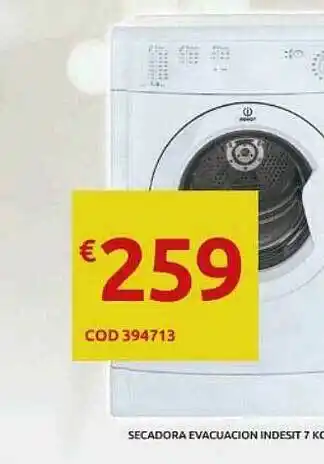 King Hogar Secaodra Evacuacion Indesit 7 Kg oferta