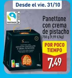 ALDI Panettone con crema de pistacho oferta