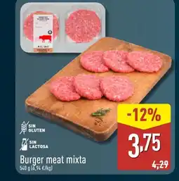 ALDI Burger meat mixta oferta