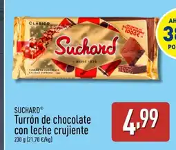ALDI SUCHARD Turrón de chocolate con leche crujiente oferta