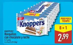 ALDI KNOPPERS Barquillos con chocolate y leche oferta