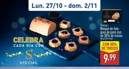 ALDI SPECIAL Bloque de foie- gras de pato con un 30% de trozos oferta