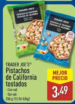 ALDI TRADER JOE'S Pistachos de California tostados oferta