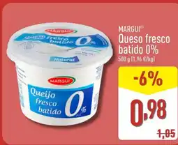 ALDI MARGUI Queijo fresco batido 0% oferta