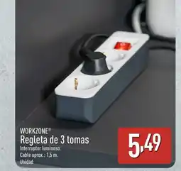 ALDI WORKZONE Regleta de 3 tomas oferta