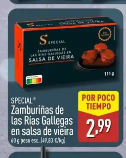 ALDI SPECIAL Zamburiñas de las Rías Gallegas en salsa de vieira oferta