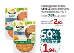 Condis GERBLÉ Hamburgueses de tofu amb xampinyons o amb pastanaga oferta