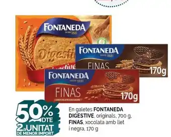 Condis FONTANEDA DIGESTIVE En galetes, originals, xocolata amb llet oferta
