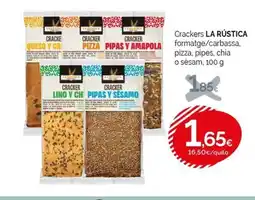 Condis LA RÚSTICA Crackers formatge/carbassa, pizza, pipes, chia o sèsam oferta