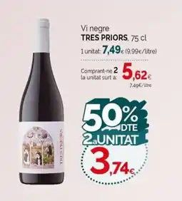 Condis TRES PRIORS Vi negre oferta