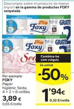 Caprabo FOXY Paper higiènic Seda oferta