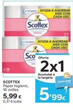 Caprabo SCOTTEX Paper higiènic, 16 rotlles oferta