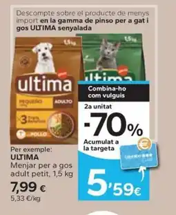 Caprabo ULTIMA Menjar per a gos adult petit oferta