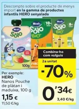 Caprabo HERO Nanos Pouche de plàtan i maduixa oferta