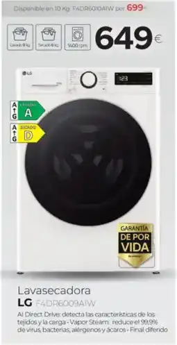Tien 21 LG Lavasecadora F4DR6009ATW oferta