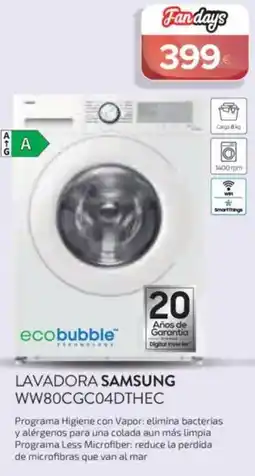 Tien 21 SAMSUNG Lavadora ww80cgc04dthec oferta