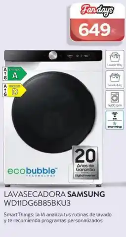 Tien 21 SAMSUNG Lavasecadora wd11dg6b85bku3 oferta