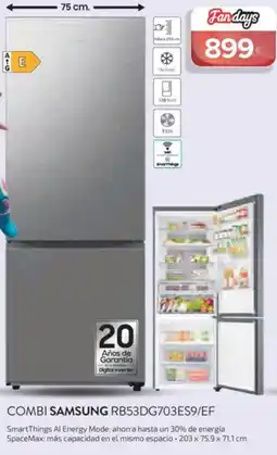 Tien 21 SAMSUNG Combi rb53dg703es9/ef oferta